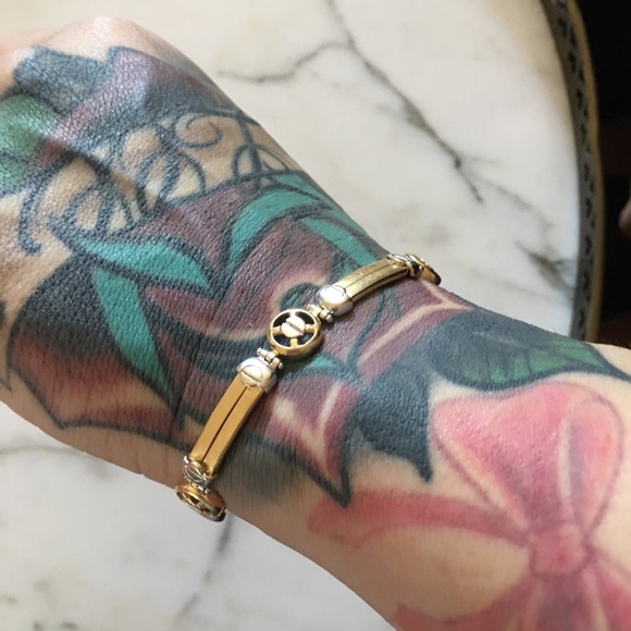 Vintage Fashion bracelet, 14k white & yellow gold - Picture 5 of 13